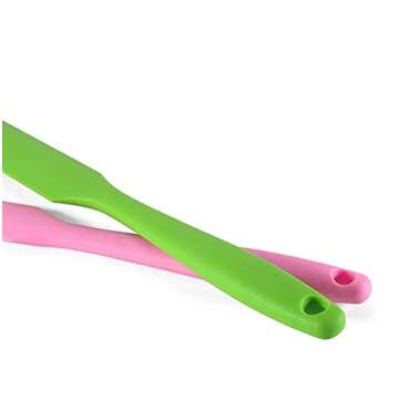 Small Silicone Spatulas Bulk for Kitchen, Baking, Cake Icing, Resin Craft(set of 6), Mini Silicon Scraper Tool, Jar Spatula with Long Handle Heat Resistant, Waxing Sticks Large with Slant for Hard Wax
