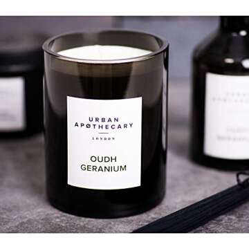 Luxury Oudh Geranium Candle - 60+ Hour Burn Time