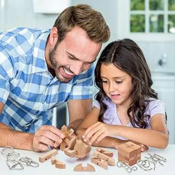LESONG 9 Pack Brain Teaser Puzzles for Kids & Adults