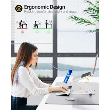 Urmust Laptop Notebook Stand Holder Adjustable Ultrabook Stand Riser Portable Compatible with MacBoo...