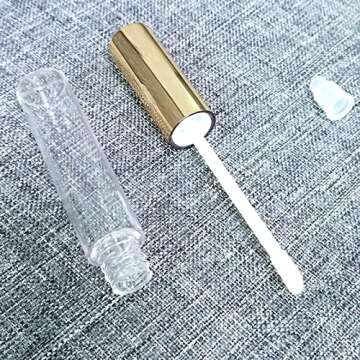 KEAIYYJ 10ml Empty Lip Gloss Tubes with Wand - 5 Luxurious Refillable Containers
