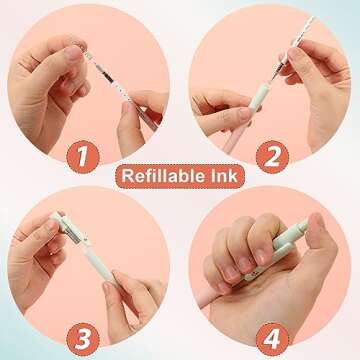 FIOVER 10pcs Gel Pens Medium Point 0.7mm Smooth Writing