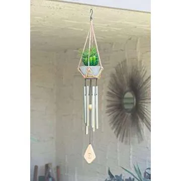 Celebration Wind Chimes - Windchimes for Loved Ones - Gifts for Family, Friends - Hanging Garden Decor with Succulent Planter - Outdoor Home Decorations