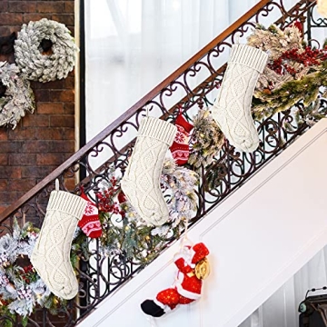 Knitted Christmas Stockings 18" Double-Sided for Decor