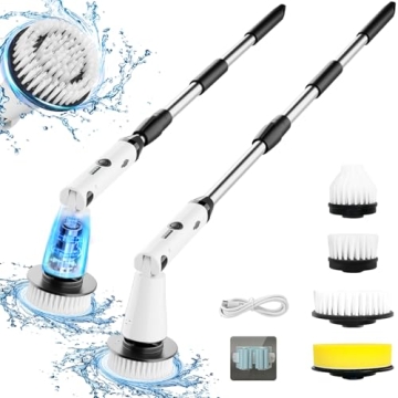 Electric Spin Scrubber, 2024 New Bathroom Cleaner, Power Shower Cleaning Brush with Extendable Handl...