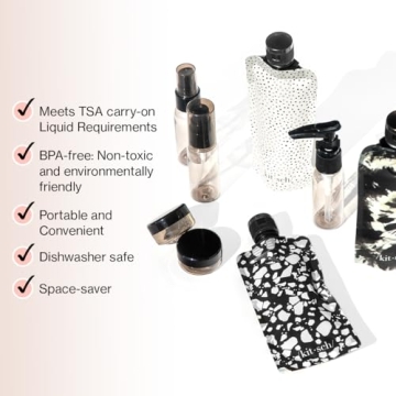 Kitsch Travel Bottles - TSA Approved, Refillable Essentials Kit