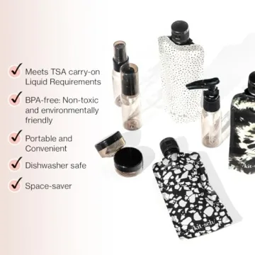 Kitsch Travel Bottles - TSA Approved, Refillable Essentials Kit