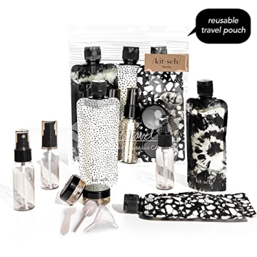 Kitsch Travel Bottles - TSA Approved, Refillable Essentials Kit