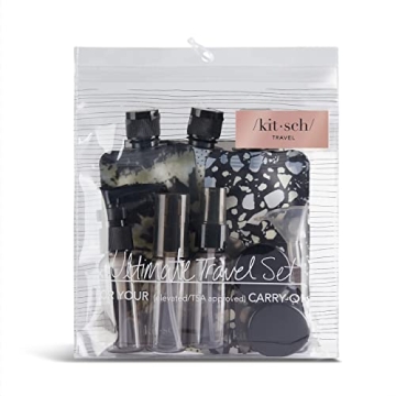 Kitsch Travel Bottles - TSA Approved, Refillable Essentials Kit