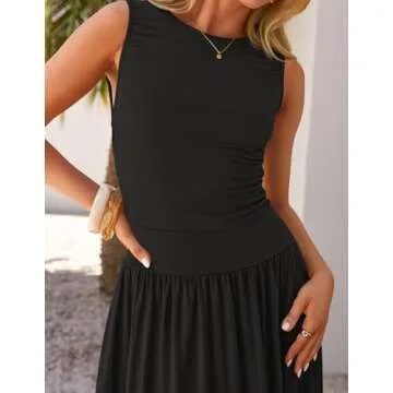 Stylish ZESICA Women's Summer Maxi Dress with Pockets