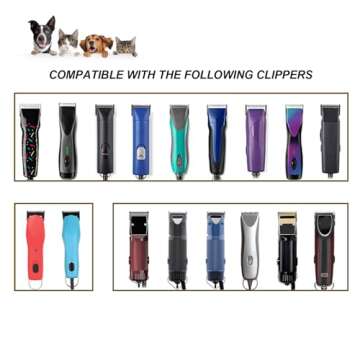 Size 7FC/5FC/4FC/3FC Detachable Pet Dog Grooming Clipper Ceramic Blades Set,Compatible with Andis,Oster A5,Wahl KM10 Series Clippers,Cut Length 1/8"(3.2mm) to 1/2"(13mm),4 Pack