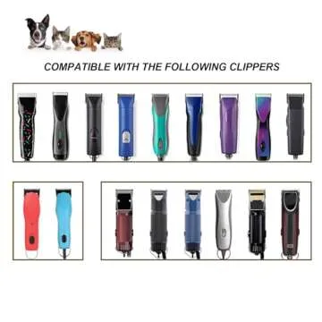 Size 7FC/5FC/4FC/3FC Detachable Pet Dog Grooming Clipper Ceramic Blades Set,Compatible with Andis,Oster A5,Wahl KM10 Series Clippers,Cut Length 1/8"(3.2mm) to 1/2"(13mm),4 Pack