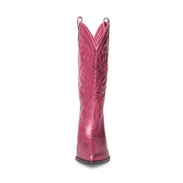 Steve Madden West Pink Metallic Pull On Western Boots