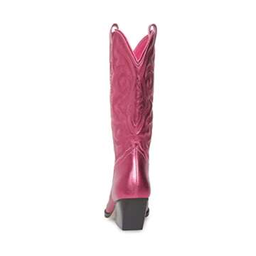 Steve Madden West Pink Metallic Pull On Western Boots