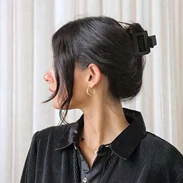 Bmobuo Checkered Tortoise Hair Clips for Women - 4Pcs 2" Small Acetate Claw Barrettes for Thick & Thin Hair