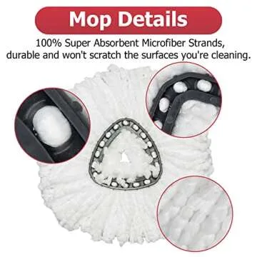 6 Pack Spin Mop Replacement Head for Easy Cleaning