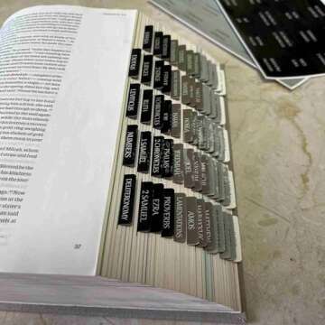 Thinkor Reposition Bible Tabs, Large Print Lanimated Stickers, Easy to Read and Apply Bible Tabs for...
