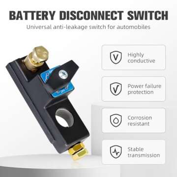 Battery Disconnect Switch, Heavy Duty Battery Shut Off Switch, Current Master Battery Power Cut Isol...