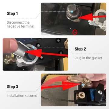 Battery Disconnect Switch, Heavy Duty Battery Shut Off Switch, Current Master Battery Power Cut Isolator Kill Switch, Quick Disconnect Battery Cut Off Universal Switch for Car, RV and Boat (1)