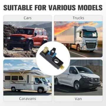 Battery Disconnect Switch, Heavy Duty Battery Shut Off Switch, Current Master Battery Power Cut Isolator Kill Switch, Quick Disconnect Battery Cut Off Universal Switch for Car, RV and Boat (1)