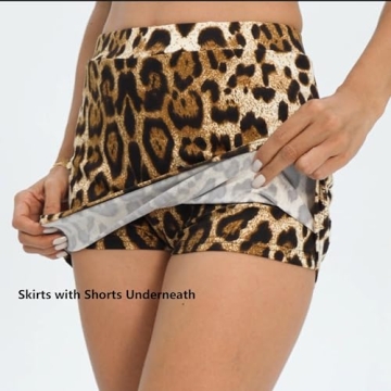 Leopard Cheetah Skirt with Built-in Shorts – Trendy High Waist Sexy Mini Skirt