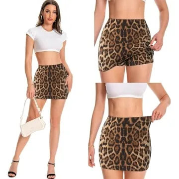 Leopard Cheetah Skirt with Built-in Shorts for Women