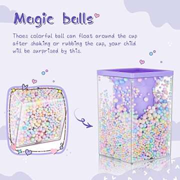 2 Pieces Cute Bubble Pen Holder Multi-purpose Desktop Organizer Back to School Gift Kawaii Office Supplies Pastel Desk Accessories Stationery Makeup Brush Holder with Bubble Ball(Pink and Purple)