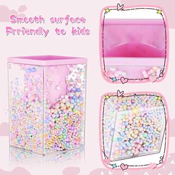 2 Pieces Cute Bubble Pen Holder Multi-purpose Desktop Organizer Back to School Gift Kawaii Office Supplies Pastel Desk Accessories Stationery Makeup Brush Holder with Bubble Ball(Pink and Purple)