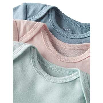 little planet by carter's unisex-baby 6-pack Organic Cotton Short-sleeve Rib Bodysuits, Pink Multi, 3 Months