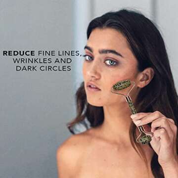 Kitsch Dalmatian Jasper Crystal Facial Roller - Crystal Roller for Face | Genuine Crystal Facial Roller | Face Rollers & Eye Roller for Relaxation | Crystal Roller for Wrinkles and Lifting