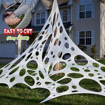 Giant Halloween Spider Web - Stretchy, Flexible Decor