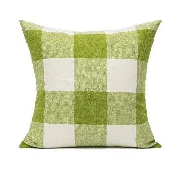 Outdoor Green Buffalo Plaid Pillow Covers Set of 2