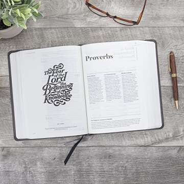 CSB He Reads Truth Bible, Smoke LeatherTouch, Black Letter, Wide Margins, Journaling Space, Study To...