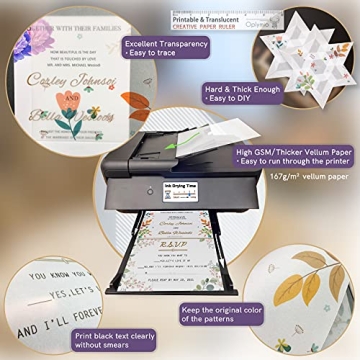 Thick Translucent Vellum Paper for Crafting and Invitations