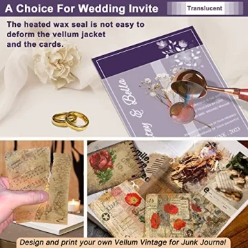 Thick Translucent Vellum Paper for Crafting and Invitations