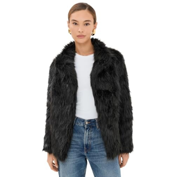 Lioness Women's Bada Bing Faux Fur Jacket - Stylish and Cozy with Pockets