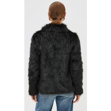 Lioness Women's Bada Bing Faux Fur Jacket in Onyx Black