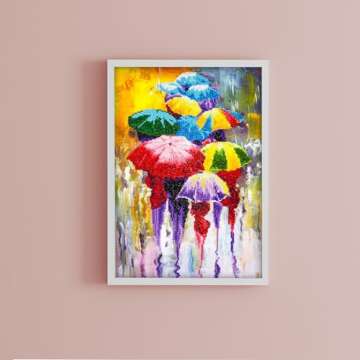 DIAMOND ART BY LEISURE ARTS Diamond Painting Kits for Adults 14"X16" Intermediate Rainy Day, Full Drill, Art Kits, Dimond Art, for Adults, Kit