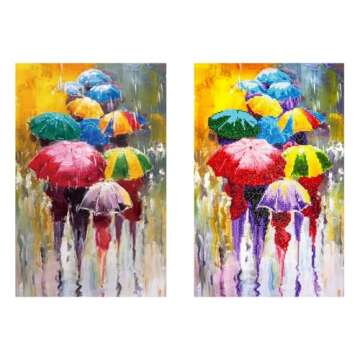 DIAMOND ART BY LEISURE ARTS Diamond Painting Kits for Adults 14"X16" Intermediate Rainy Day, Full Drill, Art Kits, Dimond Art, for Adults, Kit