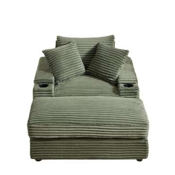 Eafurn Oversized Chaise Lounge with Removable Ottoman