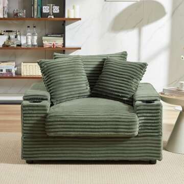 Eafurn Oversized Chaise Lounge with Removable Ottoman