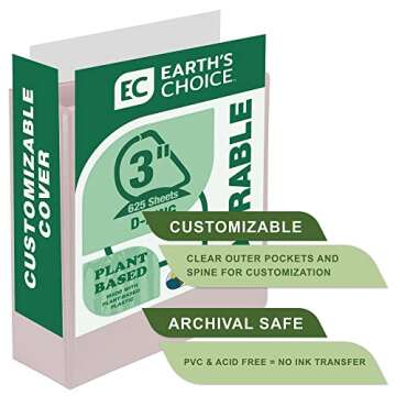 Eco-Friendly Samsill 3 Inch View Binder, Made in USA