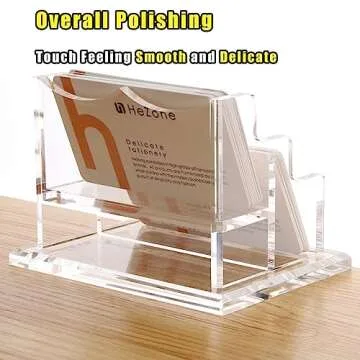 Business Card Holder for Desk 2 Tier 2 Slots, Clear Acrylic Business Card Display Stand for Women and Men, Organize 100 Cards-1 Pack (2 Slots-H)