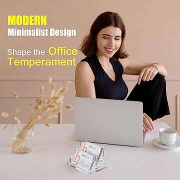Business Card Holder for Desk 2 Tier 2 Slots, Clear Acrylic Business Card Display Stand for Women and Men, Organize 100 Cards-1 Pack (2 Slots-H)