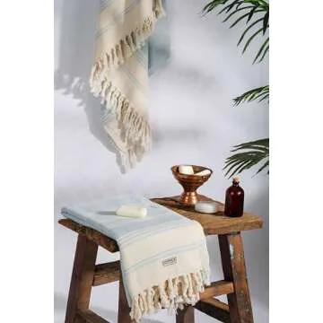 DEMMEX Organic Turkish Cotton Ultra Soft Bath and Beach Towel - Luxury Oversized Peshtemal for Bathr...