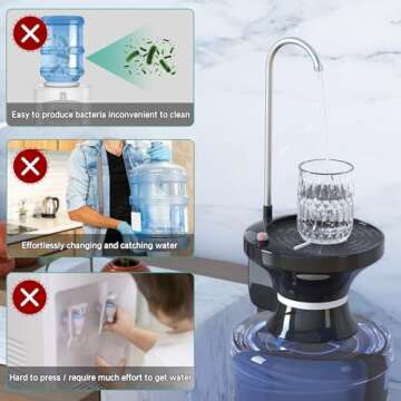 Black Drinking Water Dispenser Pump - USB Rechargeable & Portable