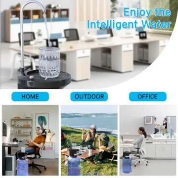 Black Drinking Water Dispenser Pump - USB Rechargeable & Portable