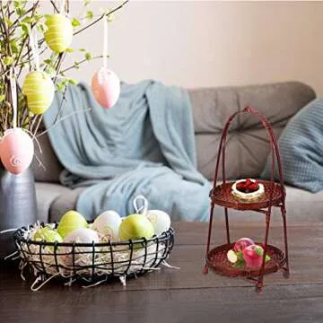Compact Eco-Friendly Bamboo Serving Snack Stand