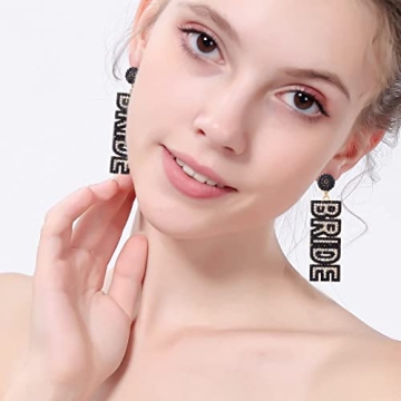 Rhinestone Bride Earrings for Bachelorette Parties and Weddings