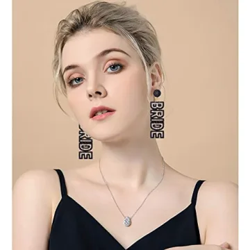 Rhinestone Bride Earrings for Bachelorette Parties and Weddings